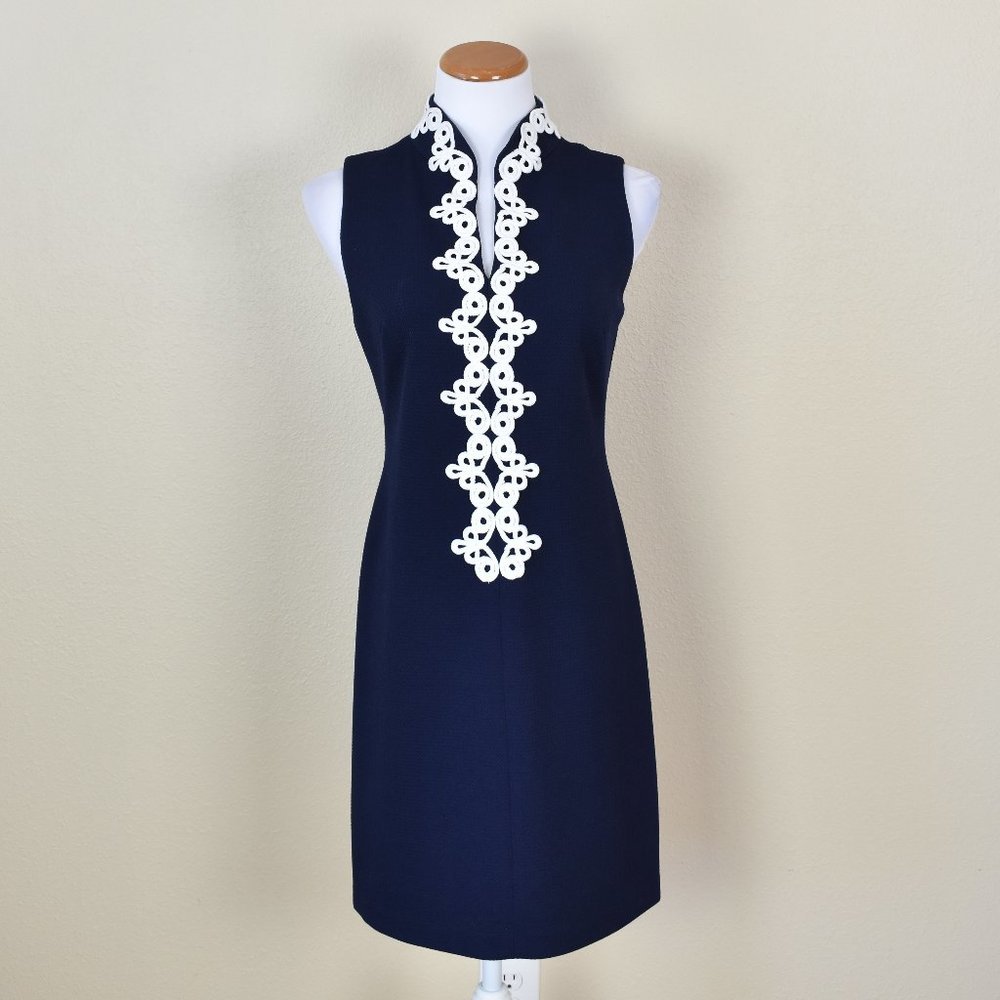 Vince Camuto Embroidered V-Neck Shift Dress 4